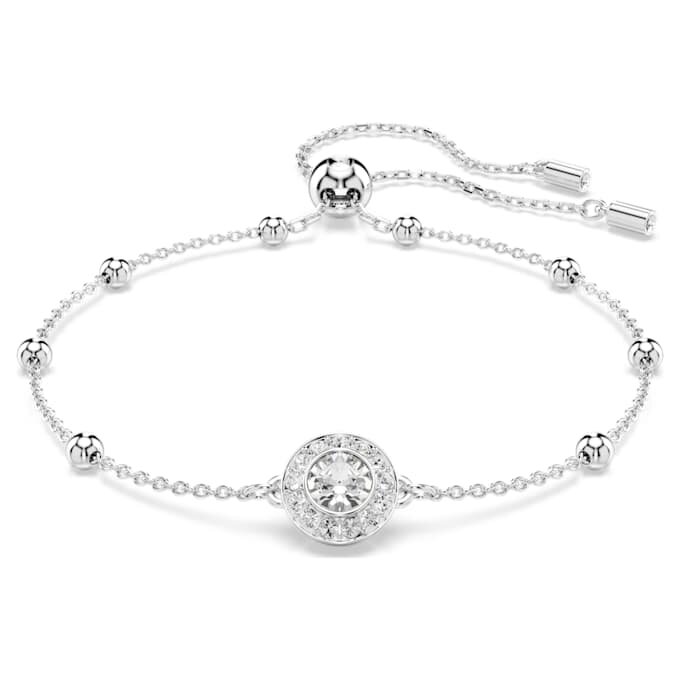 Een Angelic-armband met ronde slijpvorm, wit, gerhodineerd Een Angelic-armband met ronde slijpvorm, wit, gerhodineerd