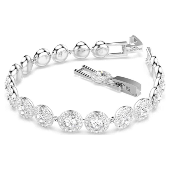 Een Angelic-armband met ronde slijpvorm, wit, gerhodineerd Een Angelic-armband met ronde slijpvorm, wit, gerhodineerd