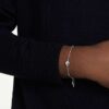 Een Angelic-armband met ronde slijpvorm, wit, gerhodineerd Een Angelic-armband met ronde slijpvorm, wit, gerhodineerd