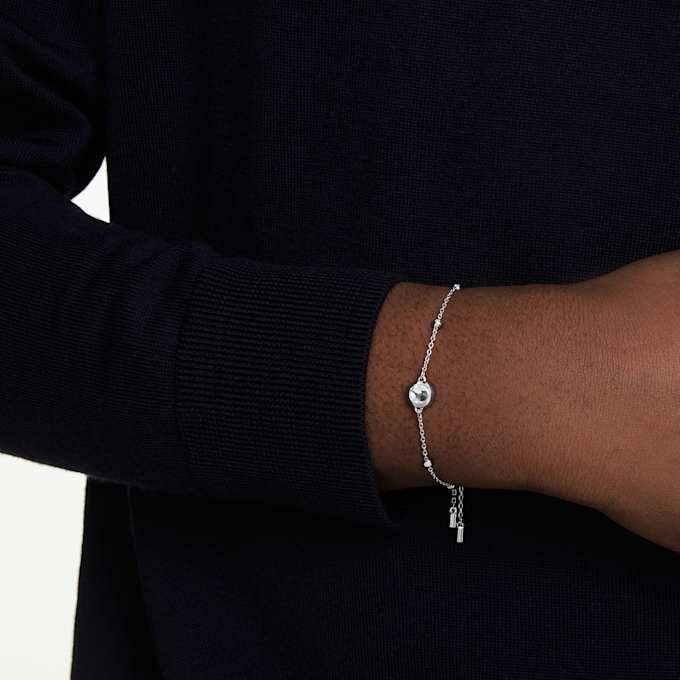 Een Angelic-armband met ronde slijpvorm, wit, gerhodineerd Een Angelic-armband met ronde slijpvorm, wit, gerhodineerd