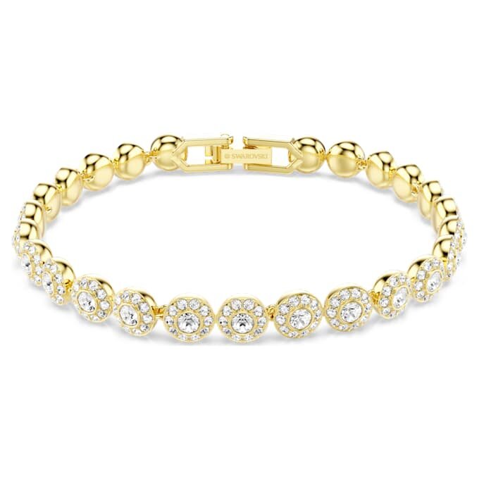 Een Angelic-armband met ronde slijpvorm, wit, verguld Een Angelic-armband met ronde slijpvorm, wit, verguld