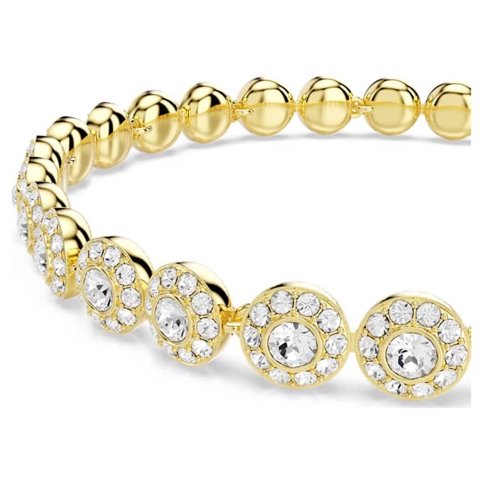 Een Angelic-armband met ronde slijpvorm, wit, verguld Een Angelic-armband met ronde slijpvorm, wit, verguld