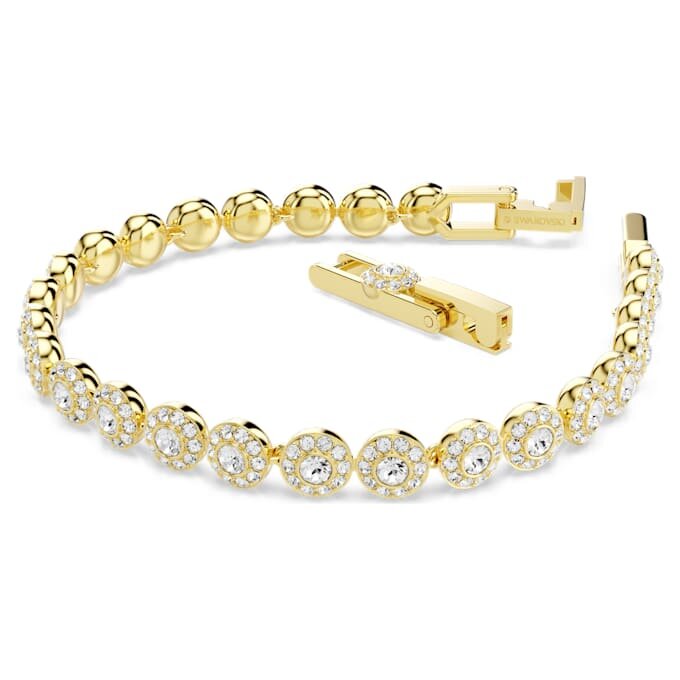 Een Angelic-armband met ronde slijpvorm, wit, verguld Een Angelic-armband met ronde slijpvorm, wit, verguld