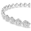 Een Angelic-armband, rond geslepen, klein, wit, gerhodineerd