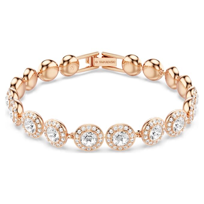 Een Angelic-armband, ronde slijpvorm, pavé, medium, wit, roségoudkleurig verguld Een Angelic-armband, ronde slijpvorm, pavé, medium, wit, roségoudkleurig verguld