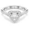 Een Angelic-ring met gemengde slijpvormen, hart, wit, gerhodineerd Een Angelic-ring met gemengde slijpvormen, hart, wit, gerhodineerd