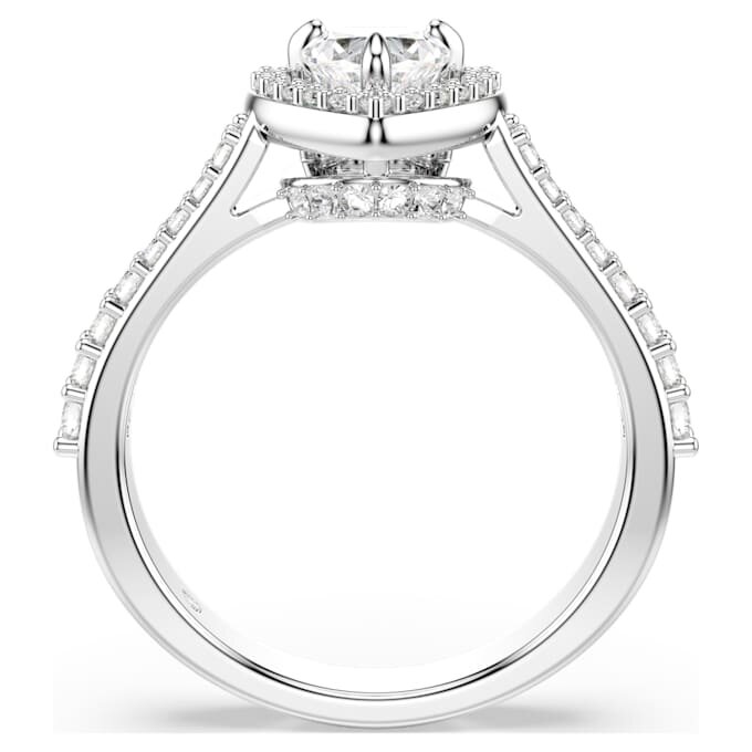 Een Angelic-ring met gemengde slijpvormen, hart, wit, gerhodineerd Een Angelic-ring met gemengde slijpvormen, hart, wit, gerhodineerd