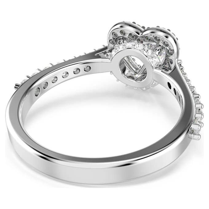 Een Angelic-ring met gemengde slijpvormen, hart, wit, gerhodineerd Een Angelic-ring met gemengde slijpvormen, hart, wit, gerhodineerd
