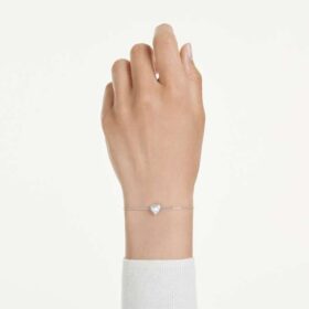 Eternity-armband met in het laboratorium gekweekte diamanten 0,5 karaat in totaal, hartvorm, sterlingzilver