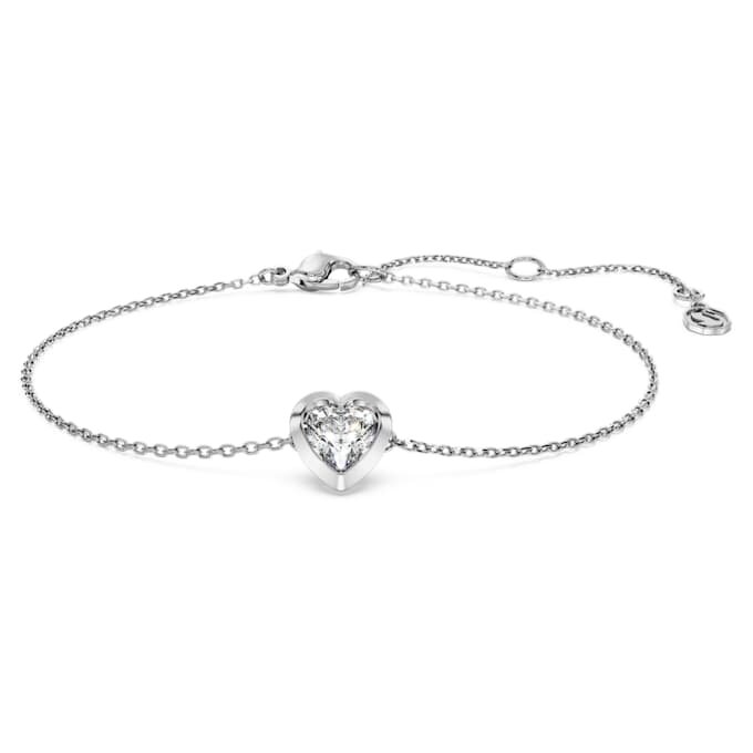 Eternity-armband met in het laboratorium gekweekte diamanten 0,5 karaat in totaal, hartvorm, sterlingzilver Eternity-armband met in het laboratorium gekweekte diamanten 0,5 karaat in totaal, hartvorm, sterlingzilver