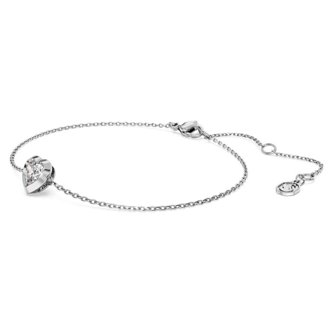 Eternity-armband met in het laboratorium gekweekte diamanten 0,5 karaat in totaal, hartvorm, sterlingzilver Eternity-armband met in het laboratorium gekweekte diamanten 0,5 karaat in totaal, hartvorm, sterlingzilver