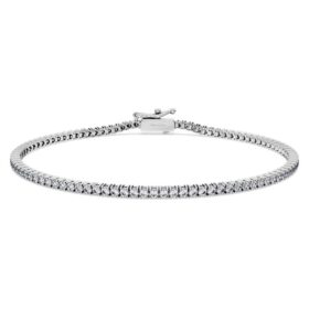 Eternity-armband met in het laboratorium gekweekte diamanten 1,5 karaat in totaal, ronde vorm, 14-karaats witgoud