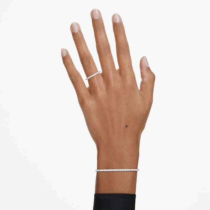 Eternity-armband met in het laboratorium gekweekte diamanten, 3 karaat in totaal, ronde vorm, 14K witgoud Eternity-armband met in het laboratorium gekweekte diamanten, 3 karaat in totaal, ronde vorm, 14K witgoud