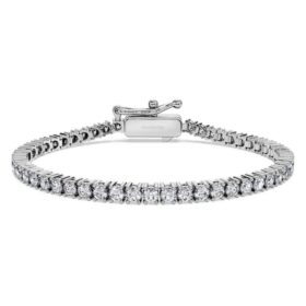 Eternity-armband met in het laboratorium gekweekte diamanten, 3 karaat in totaal, ronde vorm, 14K witgoud