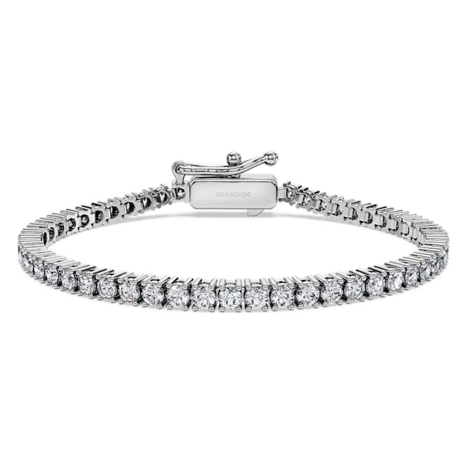 Eternity-armband met in het laboratorium gekweekte diamanten, 3 karaat in totaal, ronde vorm, 14K witgoud Eternity-armband met in het laboratorium gekweekte diamanten, 3 karaat in totaal, ronde vorm, 14K witgoud