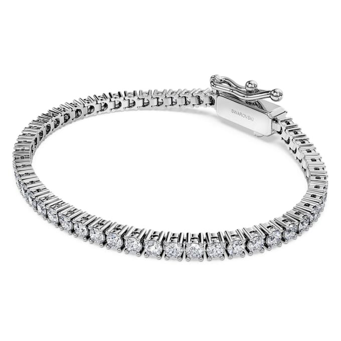 Eternity-armband met in het laboratorium gekweekte diamanten, 3 karaat in totaal, ronde vorm, 14K witgoud Eternity-armband met in het laboratorium gekweekte diamanten, 3 karaat in totaal, ronde vorm, 14K witgoud