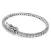 Eternity-armband met in het laboratorium gekweekte diamanten, 3 karaat in totaal, ronde vorm, 14K witgoud Eternity-armband met in het laboratorium gekweekte diamanten, 3 karaat in totaal, ronde vorm, 14K witgoud