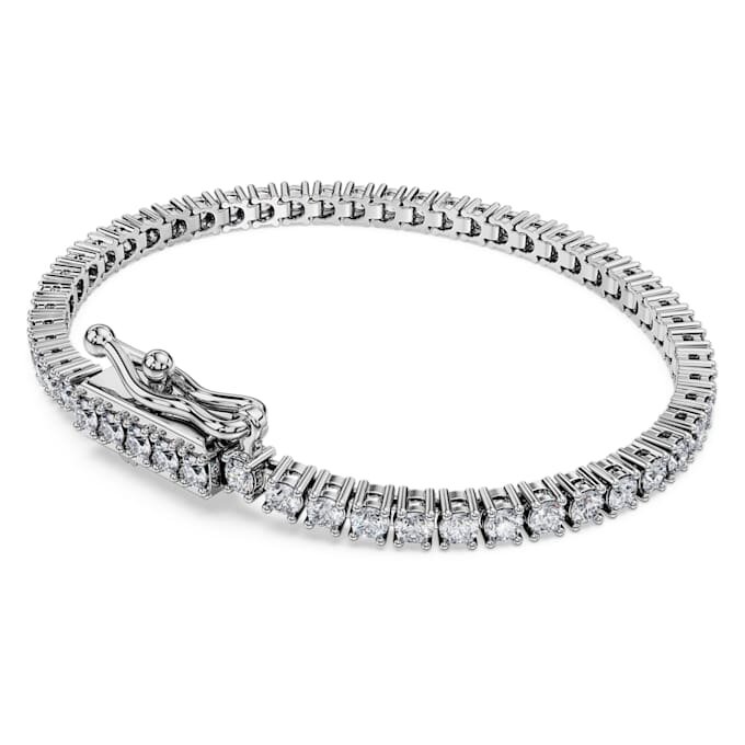 Eternity-armband met in het laboratorium gekweekte diamanten, 3 karaat in totaal, ronde vorm, 14K witgoud Eternity-armband met in het laboratorium gekweekte diamanten, 3 karaat in totaal, ronde vorm, 14K witgoud