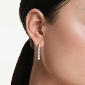 Eternity-druppeloorbellen met in het laboratorium gekweekte diamanten 1,3 ct totaal, ronde vorm, 14K witgoud