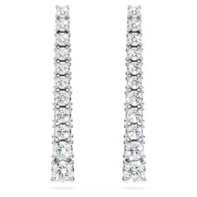 Eternity-druppeloorbellen met in het laboratorium gekweekte diamanten 1,3 ct totaal, ronde vorm, 14K witgoud