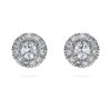 Eternity Halo-oorbellen met in het laboratorium gekweekte diamanten 0,45 karaat in totaal, ronde vorm, sterlingzilver Eternity Halo-oorbellen met in het laboratorium gekweekte diamanten 0,45 karaat in totaal, ronde vorm, sterlingzilver