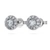 Eternity Halo-oorbellen met in het laboratorium gekweekte diamanten 0,45 karaat in totaal, ronde vorm, sterlingzilver Eternity Halo-oorbellen met in het laboratorium gekweekte diamanten 0,45 karaat in totaal, ronde vorm, sterlingzilver