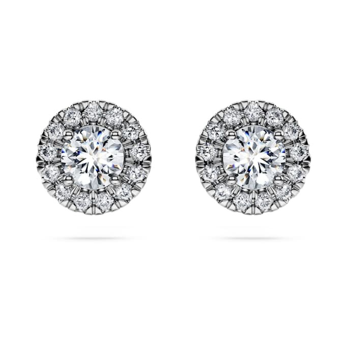 Eternity Halo-oorbellen met in het laboratorium gekweekte diamanten 0,75 ct in totaal, ronde vorm, 14K witgoud Eternity Halo-oorbellen met in het laboratorium gekweekte diamanten 0,75 ct in totaal, ronde vorm, 14K witgoud