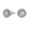 Eternity Halo-oorbellen met in het laboratorium gekweekte diamanten 0,75 ct in totaal, ronde vorm, 14K witgoud Eternity Halo-oorbellen met in het laboratorium gekweekte diamanten 0,75 ct in totaal, ronde vorm, 14K witgoud