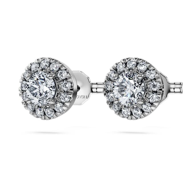 Eternity Halo-oorbellen met in het laboratorium gekweekte diamanten 0,75 ct in totaal, ronde vorm, 14K witgoud Eternity Halo-oorbellen met in het laboratorium gekweekte diamanten 0,75 ct in totaal, ronde vorm, 14K witgoud