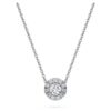 Eternity Halo solitaire hanger met in het laboratorium gekweekte diamanten 0,23 karaat in totaal, ronde vorm, sterlingzilver Eternity Halo solitaire hanger met in het laboratorium gekweekte diamanten 0,23 karaat in totaal, ronde vorm, sterlingzilver