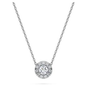 Eternity Halo solitaire hanger met in het laboratorium gekweekte diamanten 0,23 karaat in totaal, ronde vorm, sterlingzilver