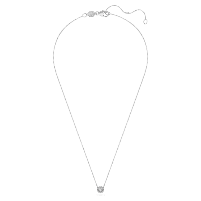 Eternity Halo solitaire hanger met in het laboratorium gekweekte diamanten 0,23 karaat in totaal, ronde vorm, sterlingzilver Eternity Halo solitaire hanger met in het laboratorium gekweekte diamanten 0,23 karaat in totaal, ronde vorm, sterlingzilver