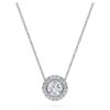 Eternity Halo solitaire hanger met in het laboratorium gekweekte diamanten 0,59 ct totaal, ronde vorm, 14K witgoud Eternity Halo solitaire hanger met in het laboratorium gekweekte diamanten 0,59 ct totaal, ronde vorm, 14K witgoud