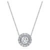Eternity Halo Solitaire hanger met in het laboratorium gekweekte diamanten 1 Ct Tw, ronde vorm, 14K witgoud Eternity Halo Solitaire hanger met in het laboratorium gekweekte diamanten 1 Ct Tw, ronde vorm, 14K witgoud
