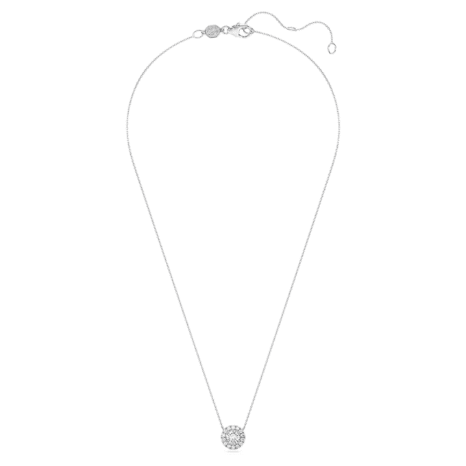 Eternity Halo Solitaire hanger met in het laboratorium gekweekte diamanten 1 Ct Tw, ronde vorm, 14K witgoud Eternity Halo Solitaire hanger met in het laboratorium gekweekte diamanten 1 Ct Tw, ronde vorm, 14K witgoud