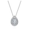 Eternity Halo Solitaire hanger met in het laboratorium gekweekte diamanten, 1 karaat in totaal, peervorm, 14K witgoud Eternity Halo Solitaire hanger met in het laboratorium gekweekte diamanten, 1 karaat in totaal, peervorm, 14K witgoud