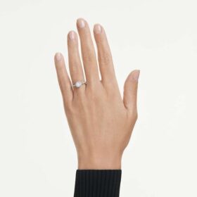 Eternity Halo solitaire ring met in het laboratorium gekweekte diamanten 0,45 karaat in totaal, ronde vorm, sterlingzilver Eternity Halo solitaire ring met in het laboratorium gekweekte diamanten 0,45 karaat in totaal, ronde vorm, sterlingzilver