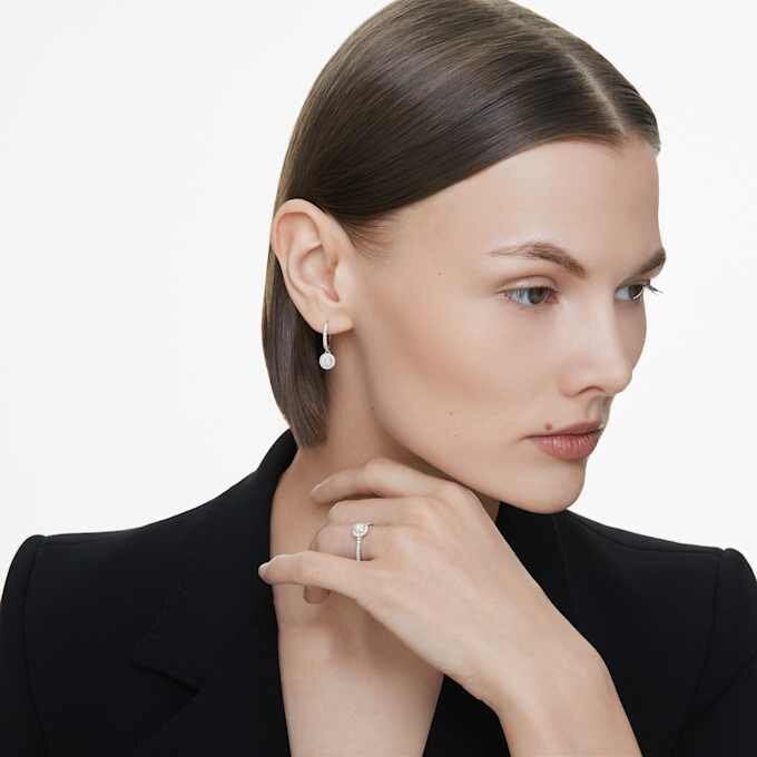 Eternity Halo solitaire ring met in het laboratorium gekweekte diamanten 0,8 karaat in totaal, ronde vorm, 14K witgoud Eternity Halo solitaire ring met in het laboratorium gekweekte diamanten 0,8 karaat in totaal, ronde vorm, 14K witgoud
