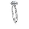 Eternity Halo solitaire ring met in het laboratorium gekweekte diamanten 0,8 karaat in totaal, ronde vorm, 14K witgoud Eternity Halo solitaire ring met in het laboratorium gekweekte diamanten 0,8 karaat in totaal, ronde vorm, 14K witgoud