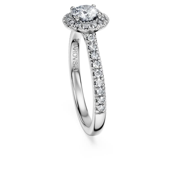 Eternity Halo solitaire ring met in het laboratorium gekweekte diamanten 0,8 karaat in totaal, ronde vorm, 14K witgoud Eternity Halo solitaire ring met in het laboratorium gekweekte diamanten 0,8 karaat in totaal, ronde vorm, 14K witgoud