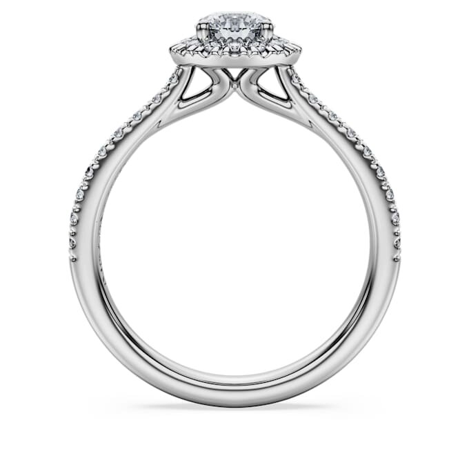 Eternity Halo solitaire ring met in het laboratorium gekweekte diamanten 0,8 karaat in totaal, ronde vorm, 14K witgoud Eternity Halo solitaire ring met in het laboratorium gekweekte diamanten 0,8 karaat in totaal, ronde vorm, 14K witgoud
