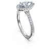Eternity Halo solitaire ring met in het laboratorium gekweekte diamanten 1,3 karaat in totaal, peervorm, 14K witgoud Eternity Halo solitaire ring met in het laboratorium gekweekte diamanten 1,3 karaat in totaal, peervorm, 14K witgoud
