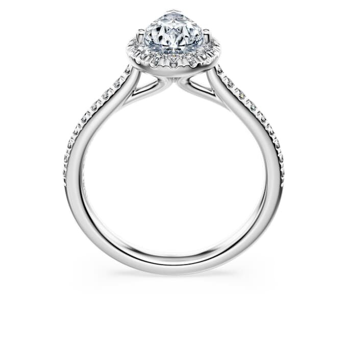 Eternity Halo solitaire ring met in het laboratorium gekweekte diamanten 1,3 karaat in totaal, peervorm, 14K witgoud Eternity Halo solitaire ring met in het laboratorium gekweekte diamanten 1,3 karaat in totaal, peervorm, 14K witgoud