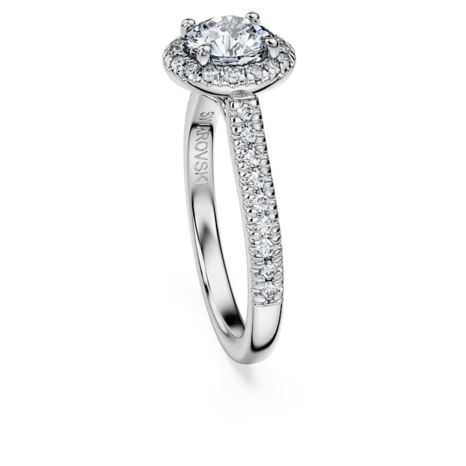 Eternity Halo solitaire ring met in het laboratorium gekweekte diamanten 1,33 karaat in totaal, ronde vorm, 14K witgoud Eternity Halo solitaire ring met in het laboratorium gekweekte diamanten 1,33 karaat in totaal, ronde vorm, 14K witgoud