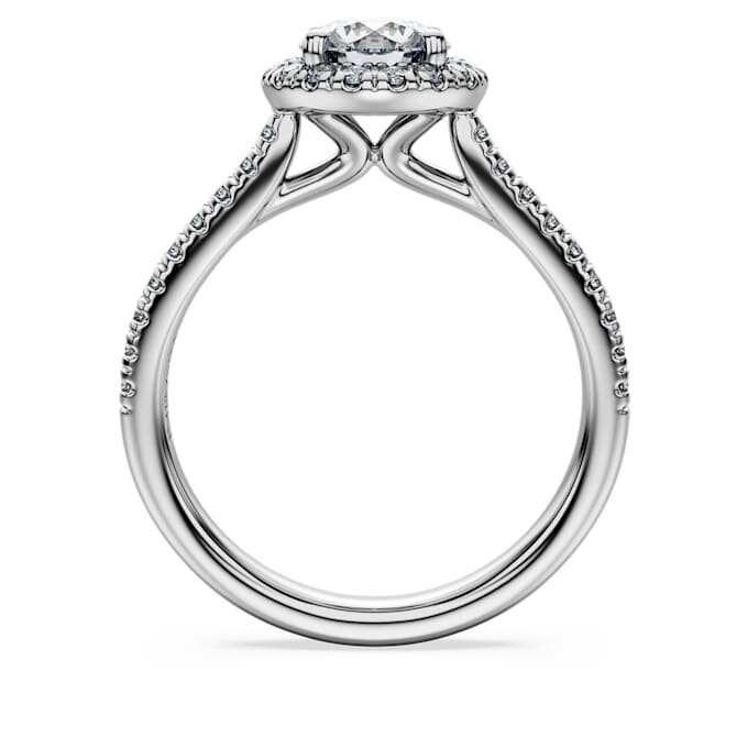 Eternity Halo solitaire ring met in het laboratorium gekweekte diamanten 1,33 karaat in totaal, ronde vorm, 14K witgoud Eternity Halo solitaire ring met in het laboratorium gekweekte diamanten 1,33 karaat in totaal, ronde vorm, 14K witgoud
