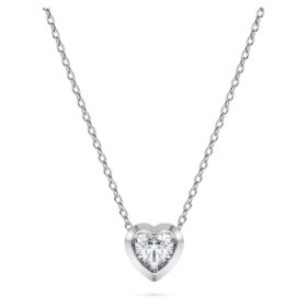 Eternity-hanger met in het laboratorium gekweekte diamanten 0,5 karaat in totaal, hartvorm, sterlingzilver Eternity-hanger met in het laboratorium gekweekte diamanten 0,5 karaat in totaal, hartvorm, sterlingzilver