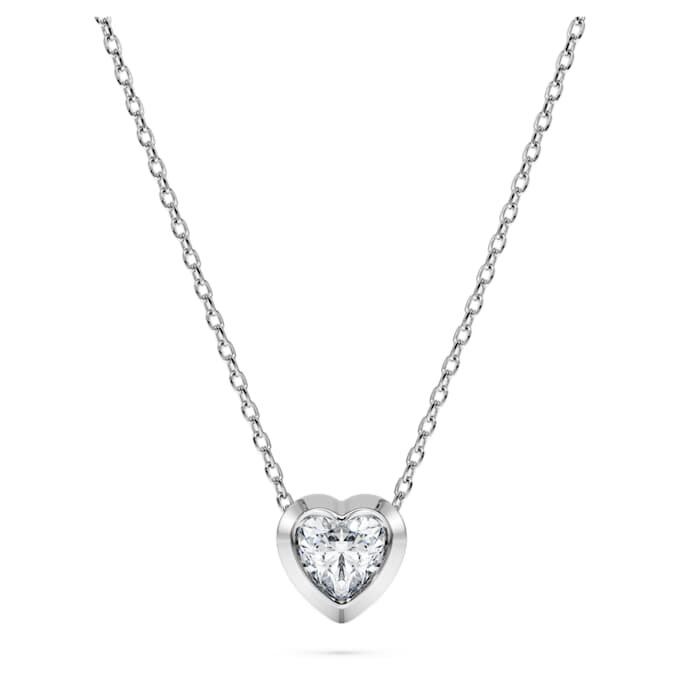 Eternity-hanger met in het laboratorium gekweekte diamanten 0,5 karaat in totaal, hartvorm, sterlingzilver Eternity-hanger met in het laboratorium gekweekte diamanten 0,5 karaat in totaal, hartvorm, sterlingzilver