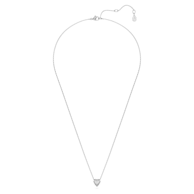 Eternity-hanger met in het laboratorium gekweekte diamanten 0,5 karaat in totaal, hartvorm, sterlingzilver Eternity-hanger met in het laboratorium gekweekte diamanten 0,5 karaat in totaal, hartvorm, sterlingzilver