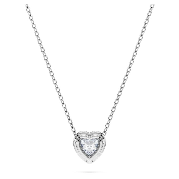 Eternity-hanger met in het laboratorium gekweekte diamanten 0,5 karaat in totaal, hartvorm, sterlingzilver Eternity-hanger met in het laboratorium gekweekte diamanten 0,5 karaat in totaal, hartvorm, sterlingzilver