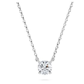 Eternity-hanger met in het laboratorium gekweekte diamanten 0,5 karaat in totaal, ronde vorm, sterlingzilver Eternity-hanger met in het laboratorium gekweekte diamanten 0,5 karaat in totaal, ronde vorm, sterlingzilver